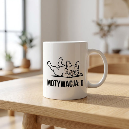 Kubek Buldog Francuski Motywacja Zero prezent dla psiarzy