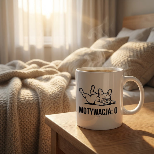 Kubek Buldog Francuski Motywacja Zero prezent dla psiarzy