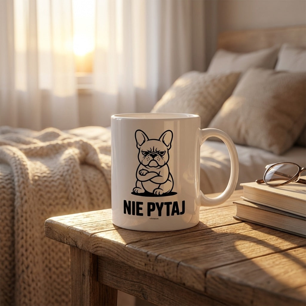 Kubek Nie Pytaj Buldog Francuski śmieszny prezent dla psiarzy