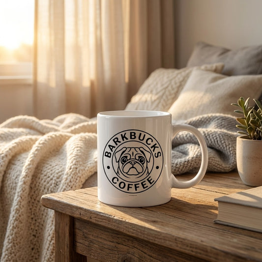 Kubek Barkbucks Mops śmieszny prezent dla psiarzy