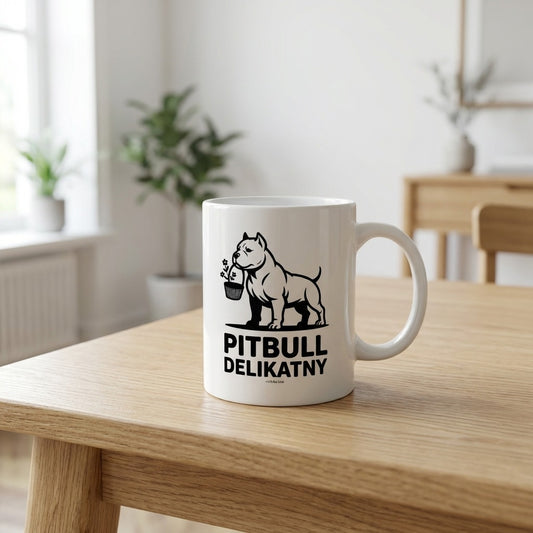 Kubek Pitbull Delikatny v2 prezent dla właściciela psiaka