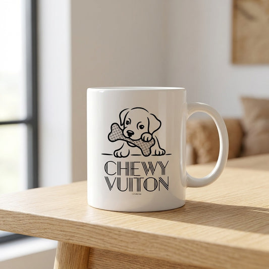 Kubek Chewy Vuiton szczeniak śmieszny prezent dla psiarzy
